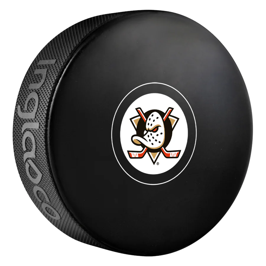 Anaheim Ducks Team Logo Autograph Model Hockey Puck