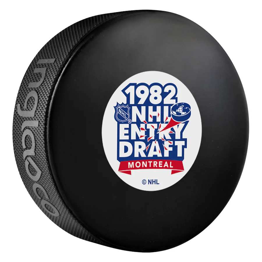 Inglasco 1982 NHL Entry Draft Souvenir Event Hockey Puck