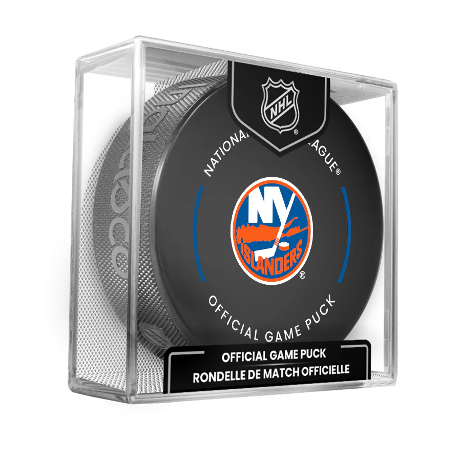 New York Islanders 2023-24 NHL Official Game Puck with Display Case