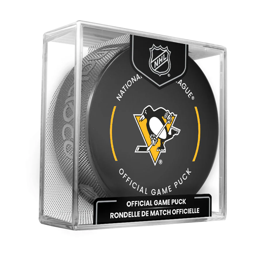 Pittsburgh Penguins 2023-24 NHL Official Game Puck with Display Case