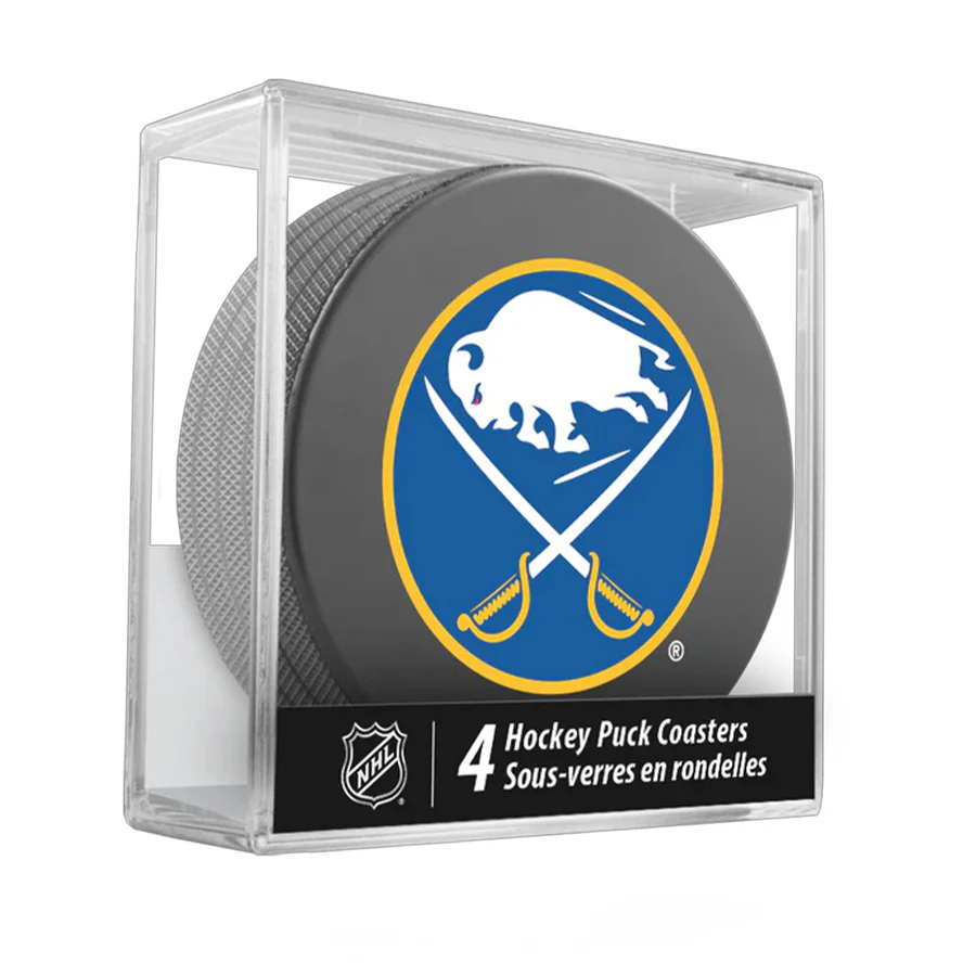 Buffalo Sabres Team Logo Hockey Puck Drink Coasters (4 Pack)