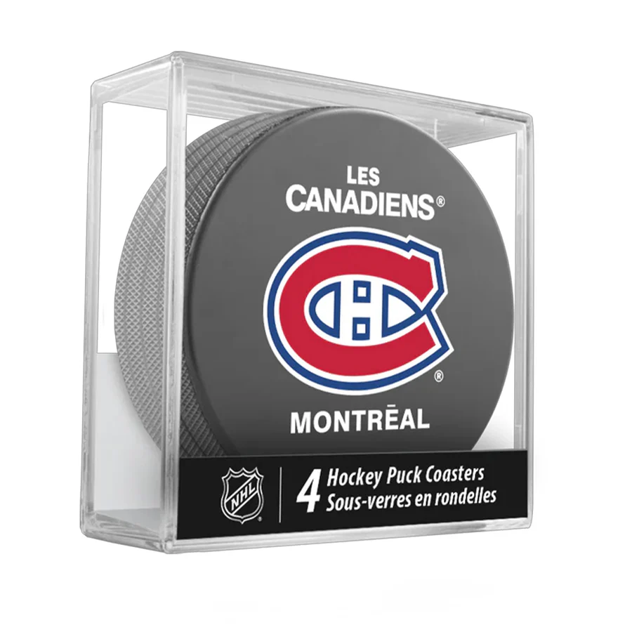 Montreal Canadiens Team Logo Hockey Puck Drink Coasters (4 Pack)