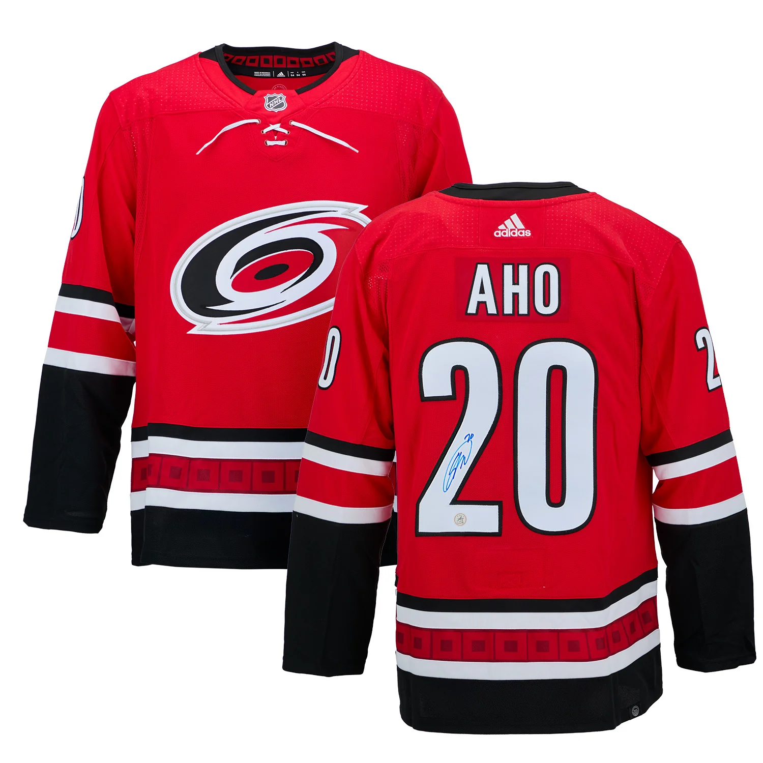 Sebastian Aho Autographed Carolina Hurricanes Red adidas Jersey - Image 3