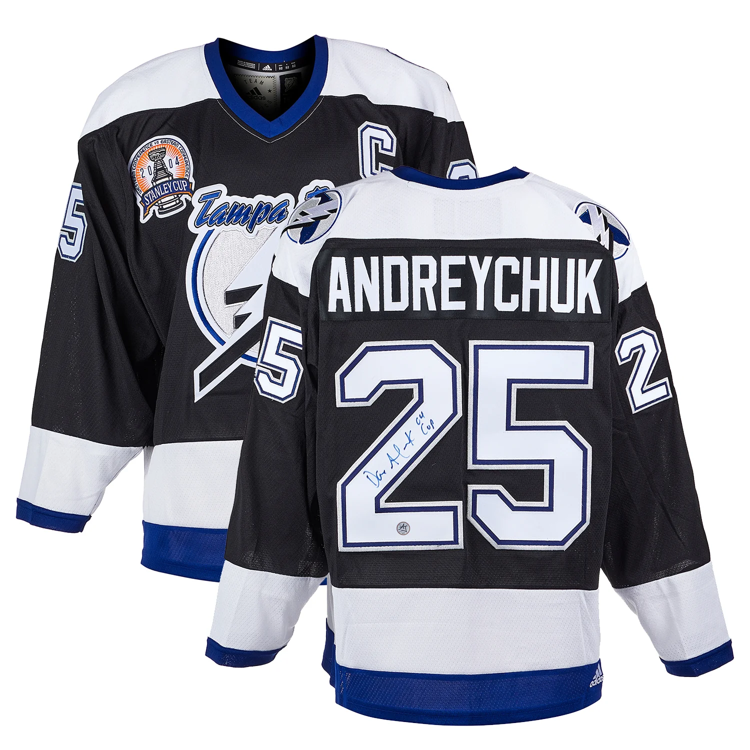Dave Andreychuk Signed Tampa Bay Lightning 2004 Cup adidas Jersey - Image 3