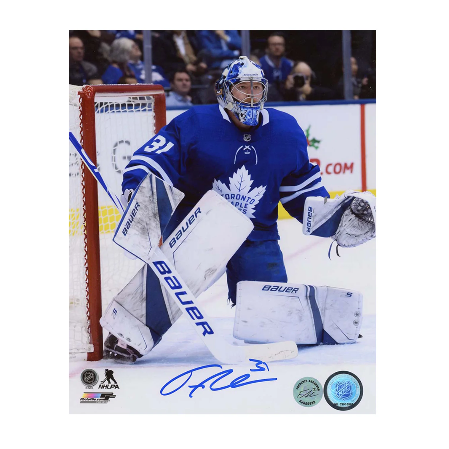 Frederik Andersen Signed Toronto Maple Leafs Goalie 8x10 Photo