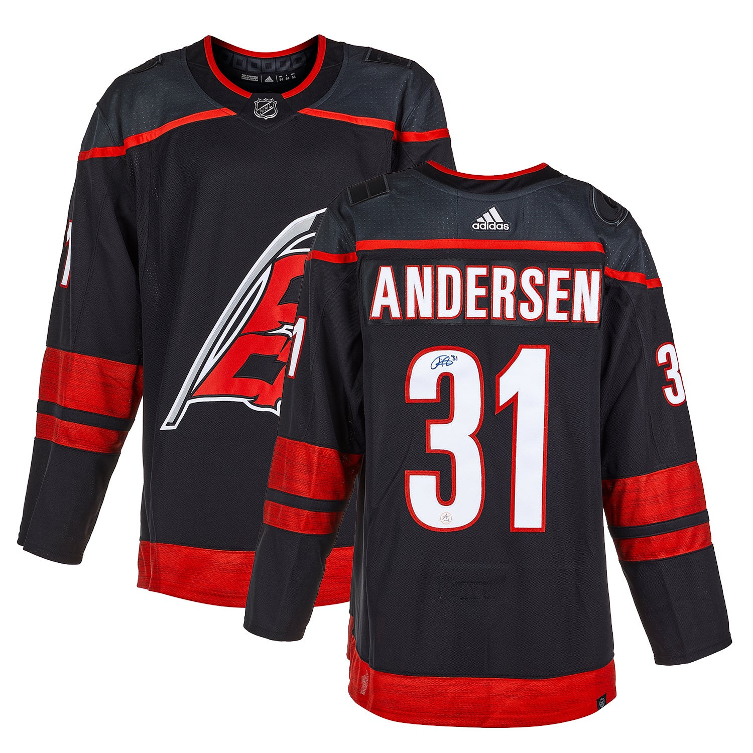 Frederik Andersen Signed Carolina Hurricanes Alternate adidas Jersey - Image 3