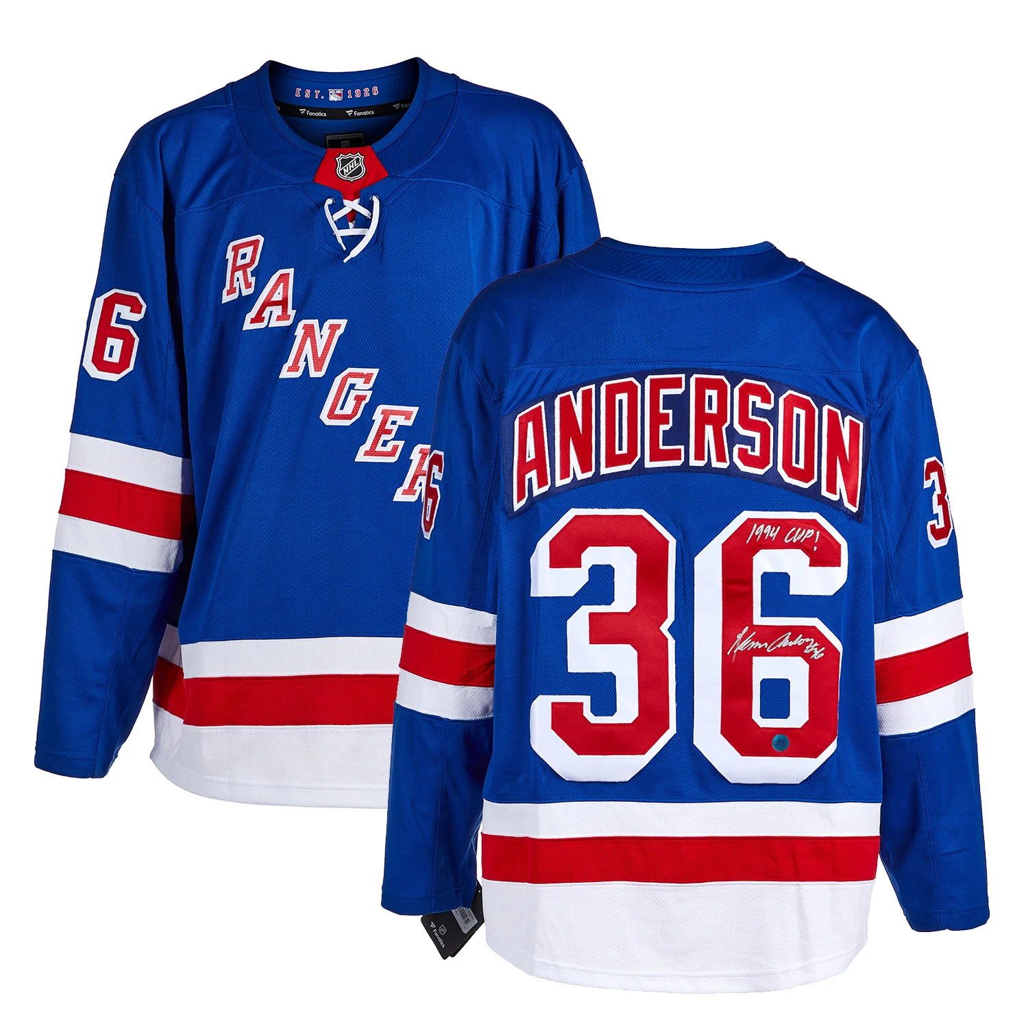 Glenn Anderson Autographed New York Rangers Fanatics Breakaway Jersey - Image 3
