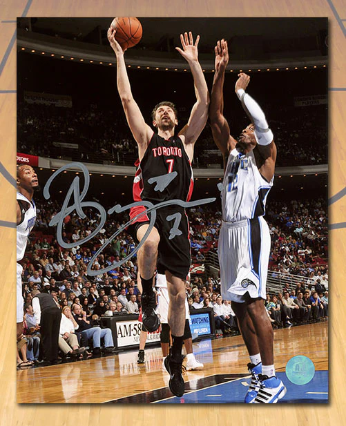 Andrea Bargnani Autographed Toronto Raptors Basketball 8x10 Photo