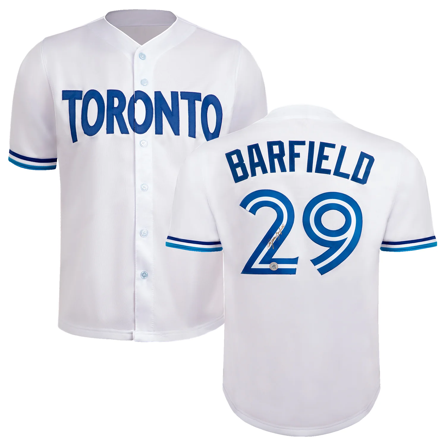 Jesse Barfield Autographed Toronto City Design White Baseball Jersey - Image 3