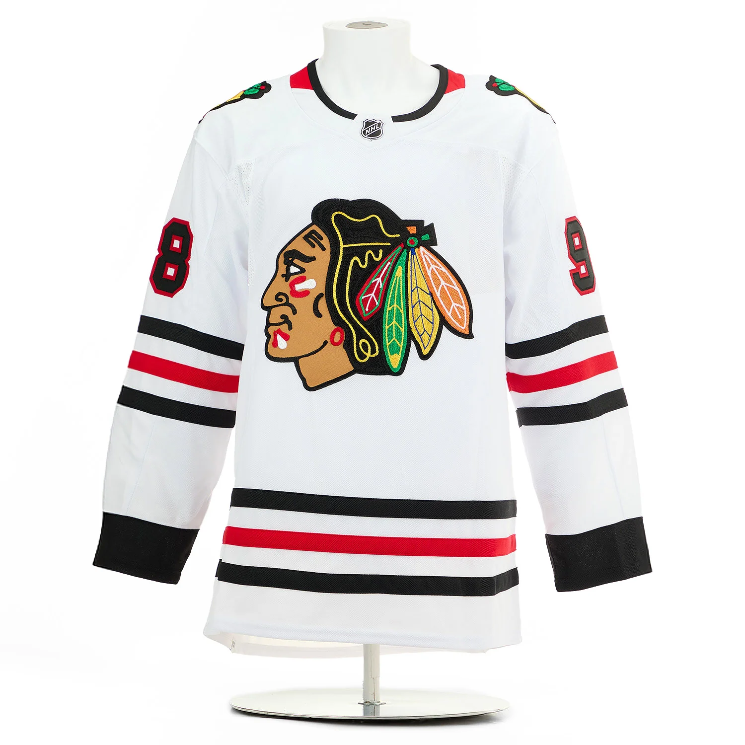 Connor Bedard Chicago Blackhawks Signed & Dated 1st Game adidas Jersey #11/98 - Image 2