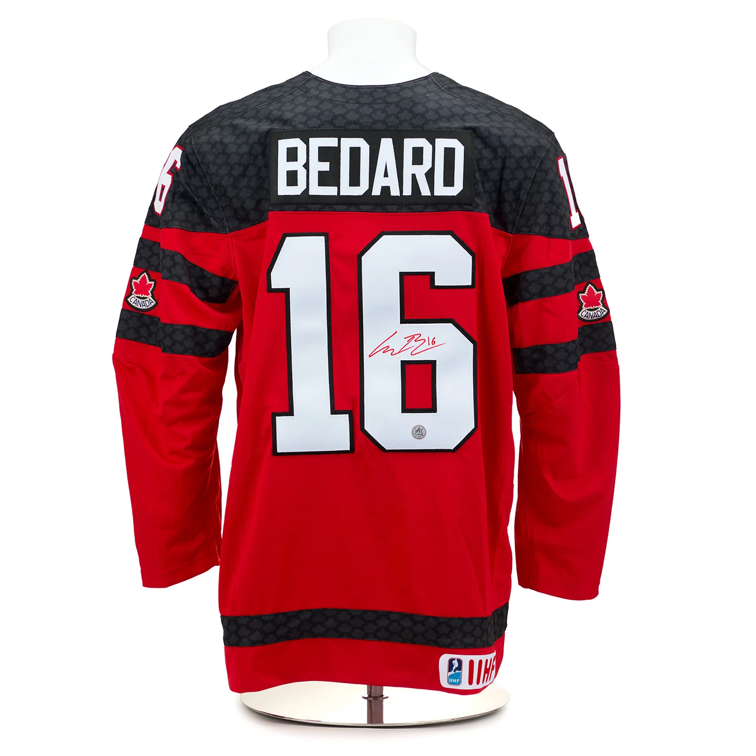Connor Bedard Autographed Team Canada Red Nike Hockey Jersey