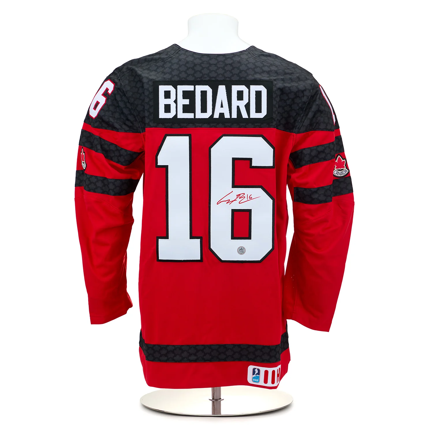 Connor Bedard Autographed Team Canada Red Nike Hockey Jersey
