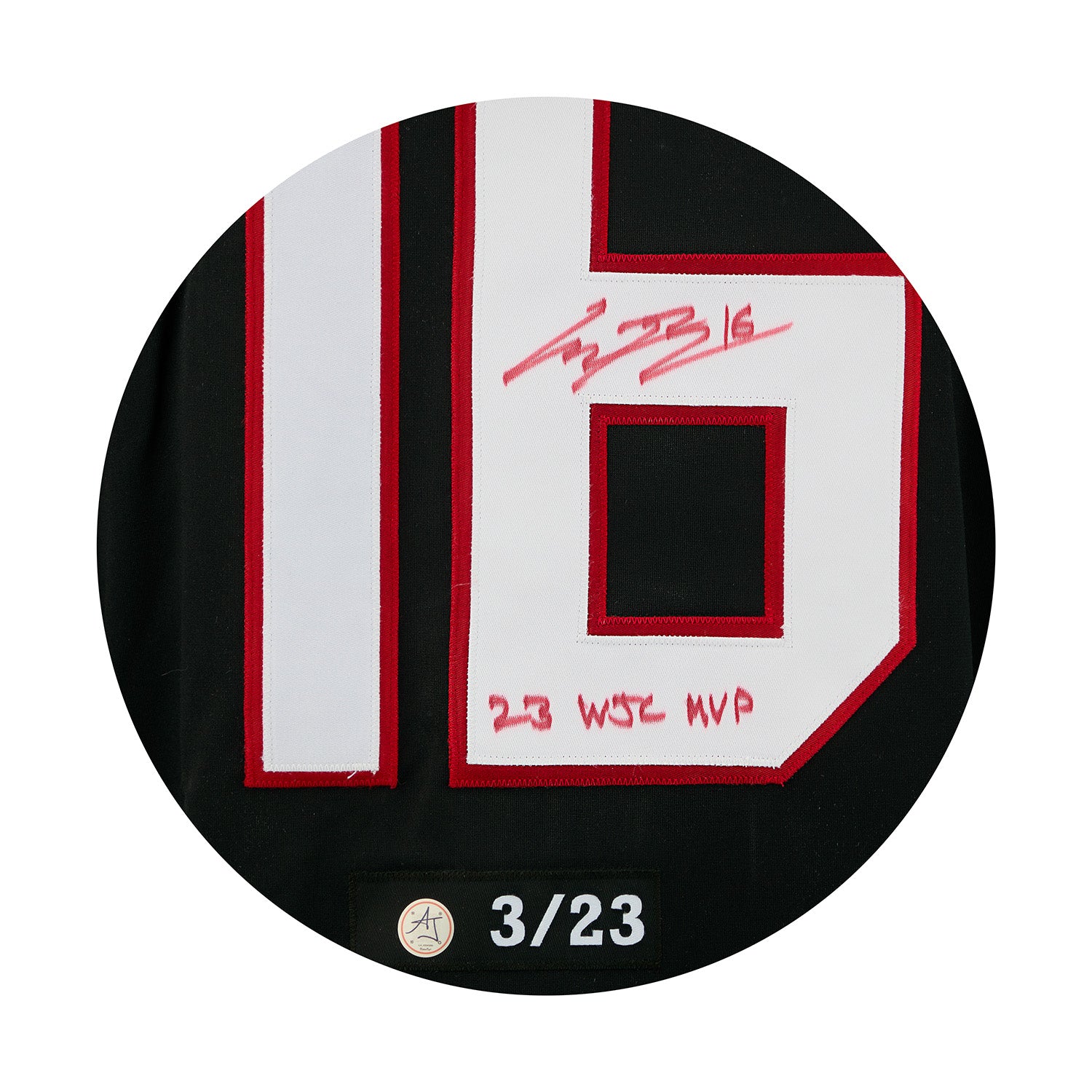 Connor Bedard Team Canada Signed & Inscribed World Jr MVP Nike Jersey #3/23 - Image 3