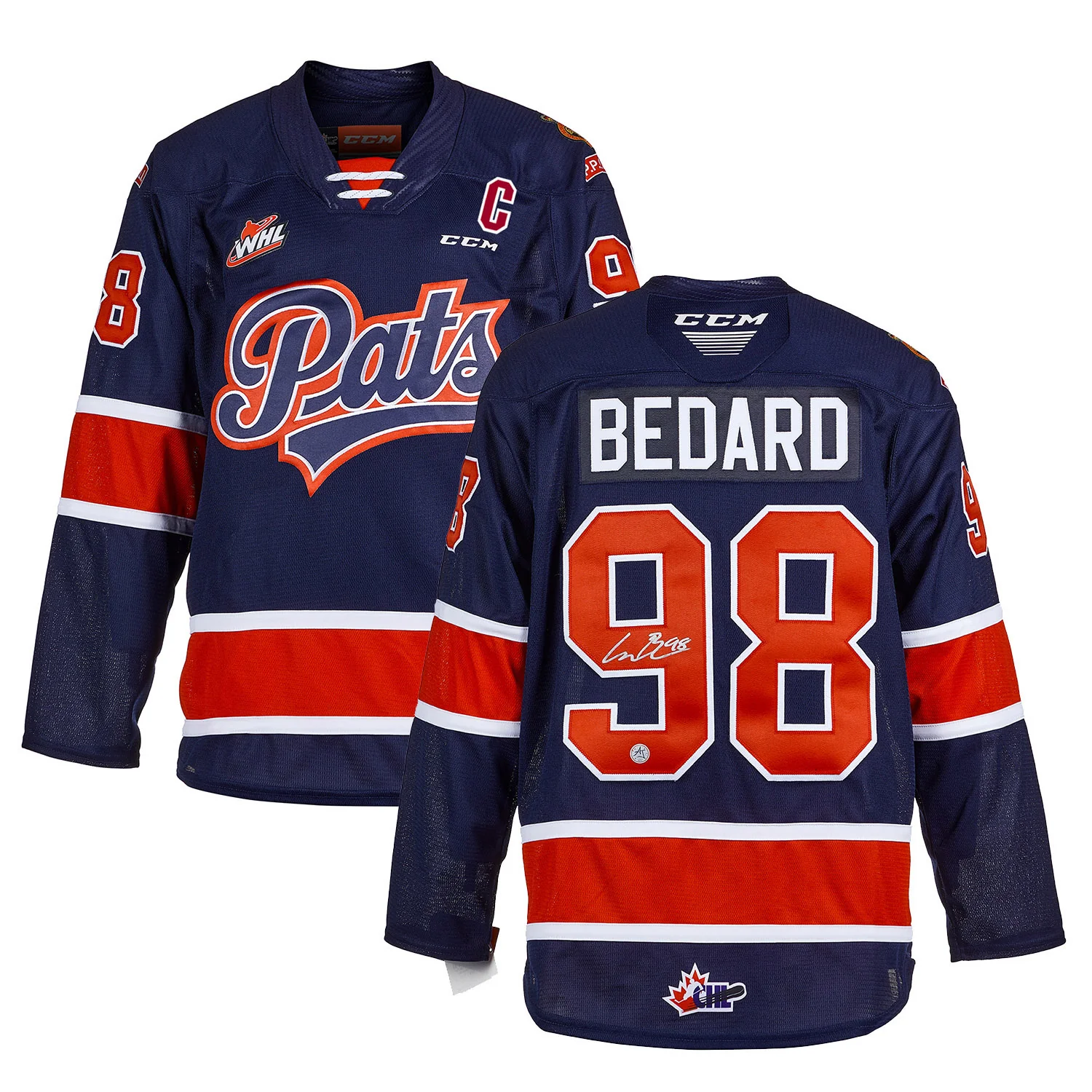 Connor Bedard Autographed Regina Pats Blue CCM Jersey - Image 3