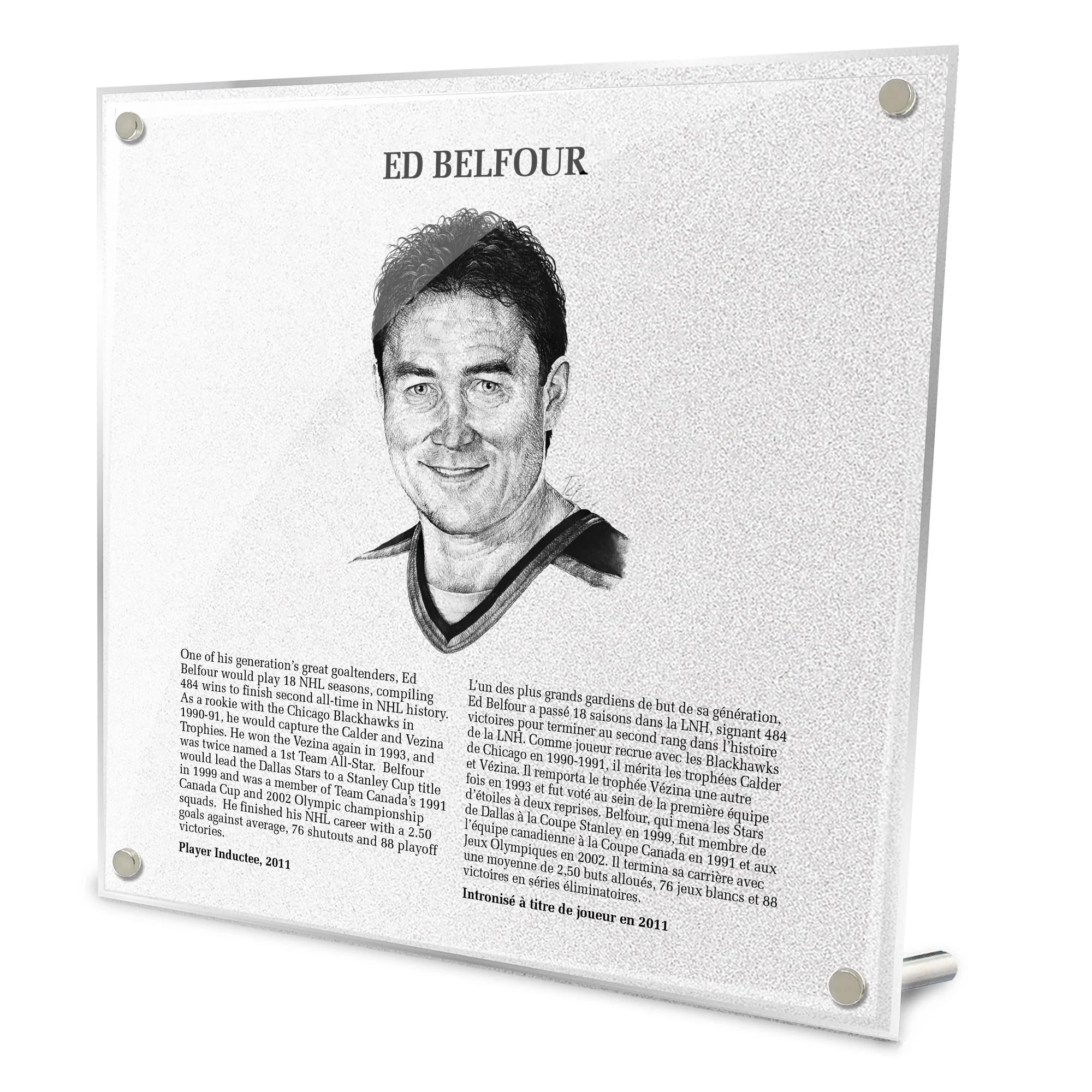 Ed Belfour Replica Hockey Hall of Fame Plaque