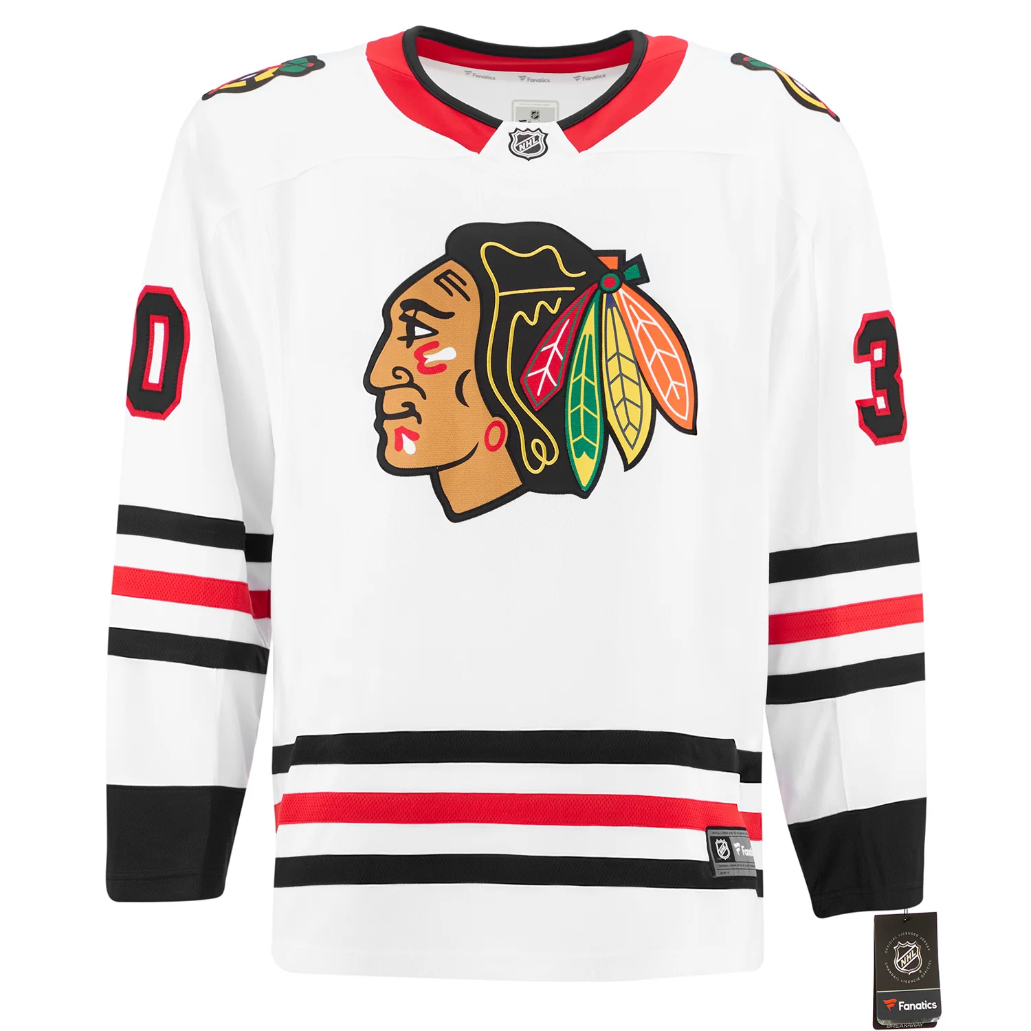 Ed Belfour Signed Chicago Blackhawks White Fanatics Breakaway Jersey - Image 2