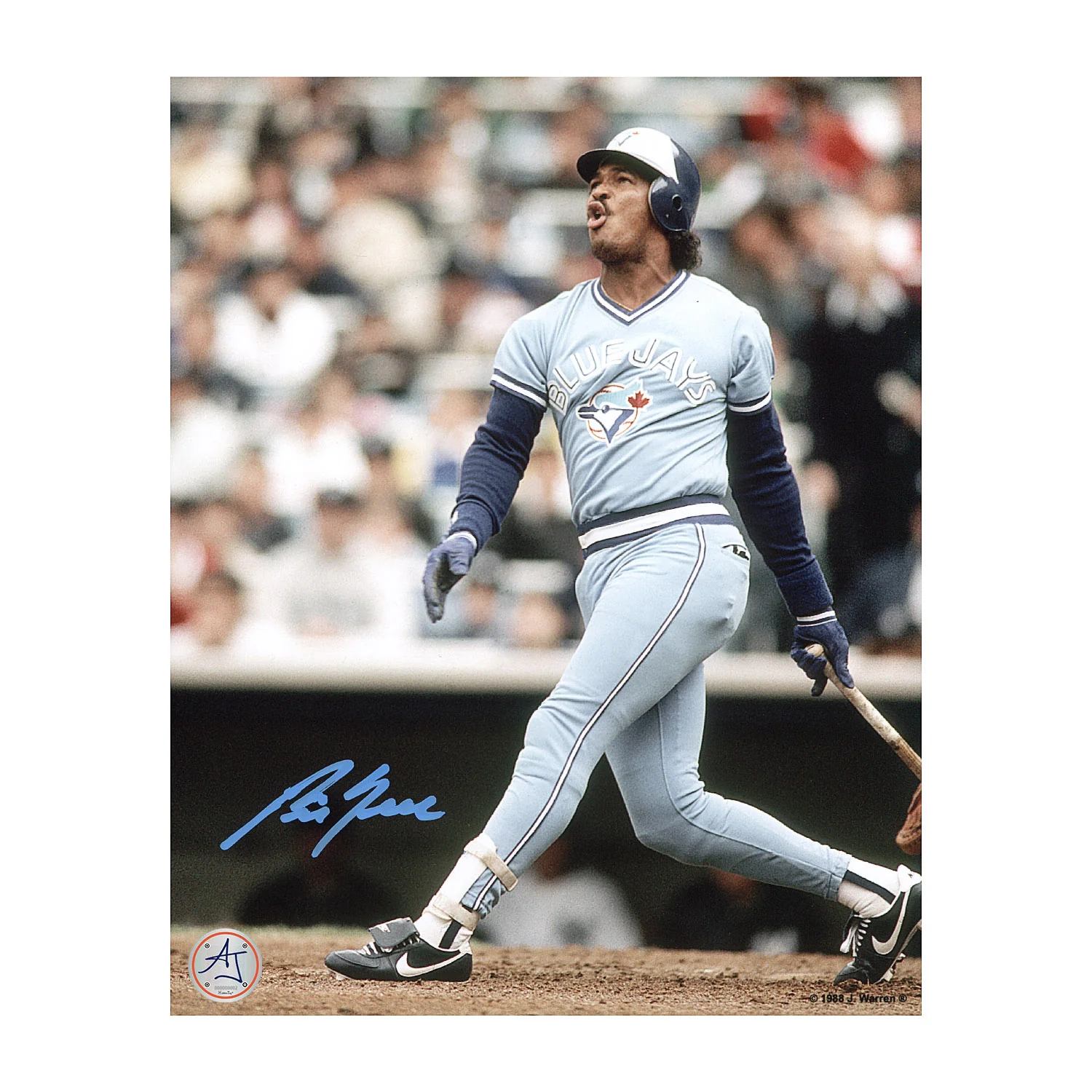 George Bell Autographed Toronto Blue Jays Batting 8x10 Photo