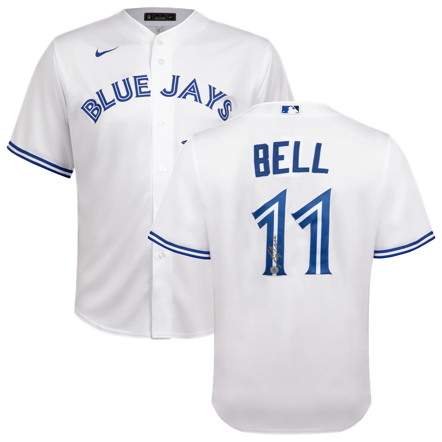 George Bell Autographed Toronto Blue Jays White Nike Jersey - Image 3