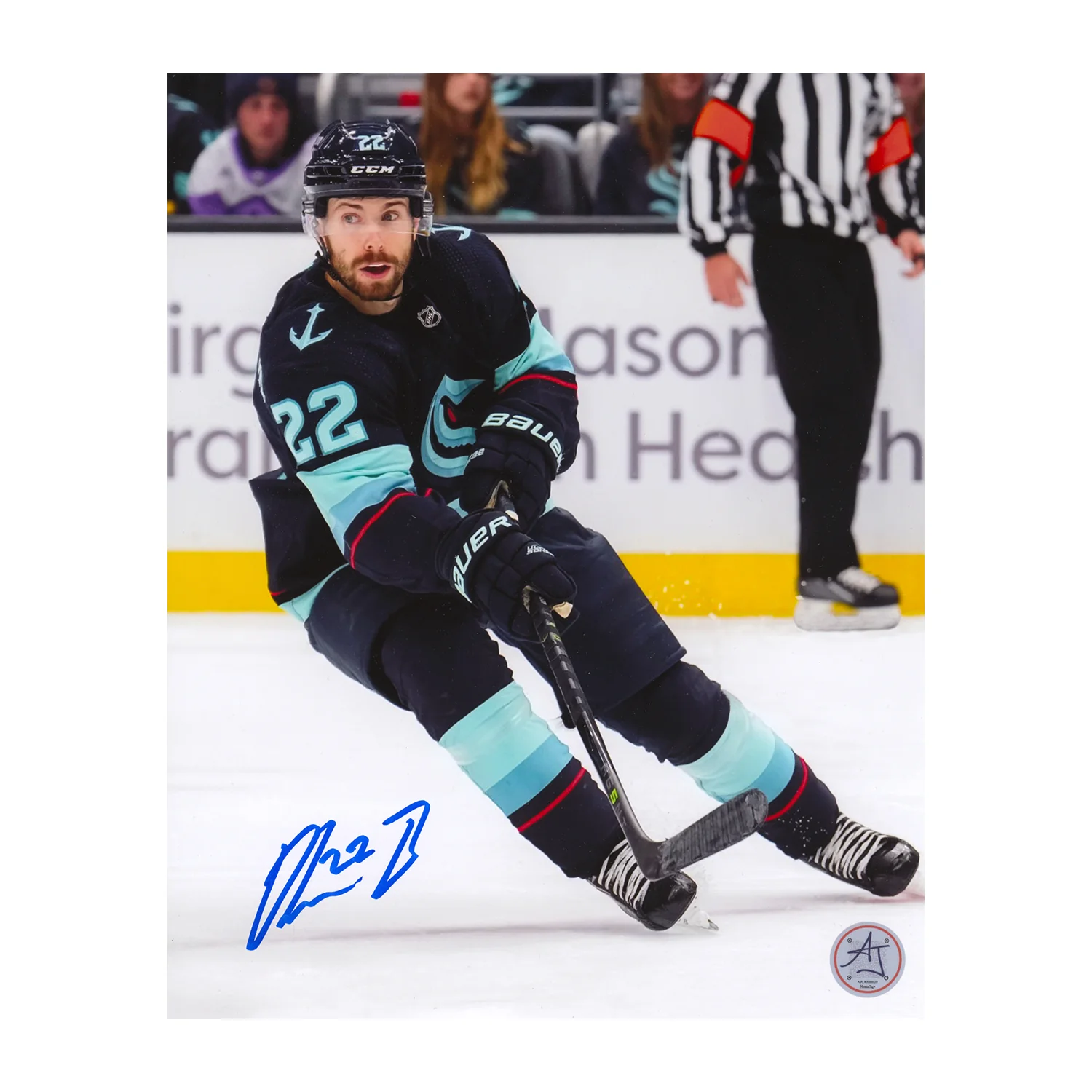 Oliver Bjorkstrand Signed Seattle Kraken Hockey 8x10 Photo