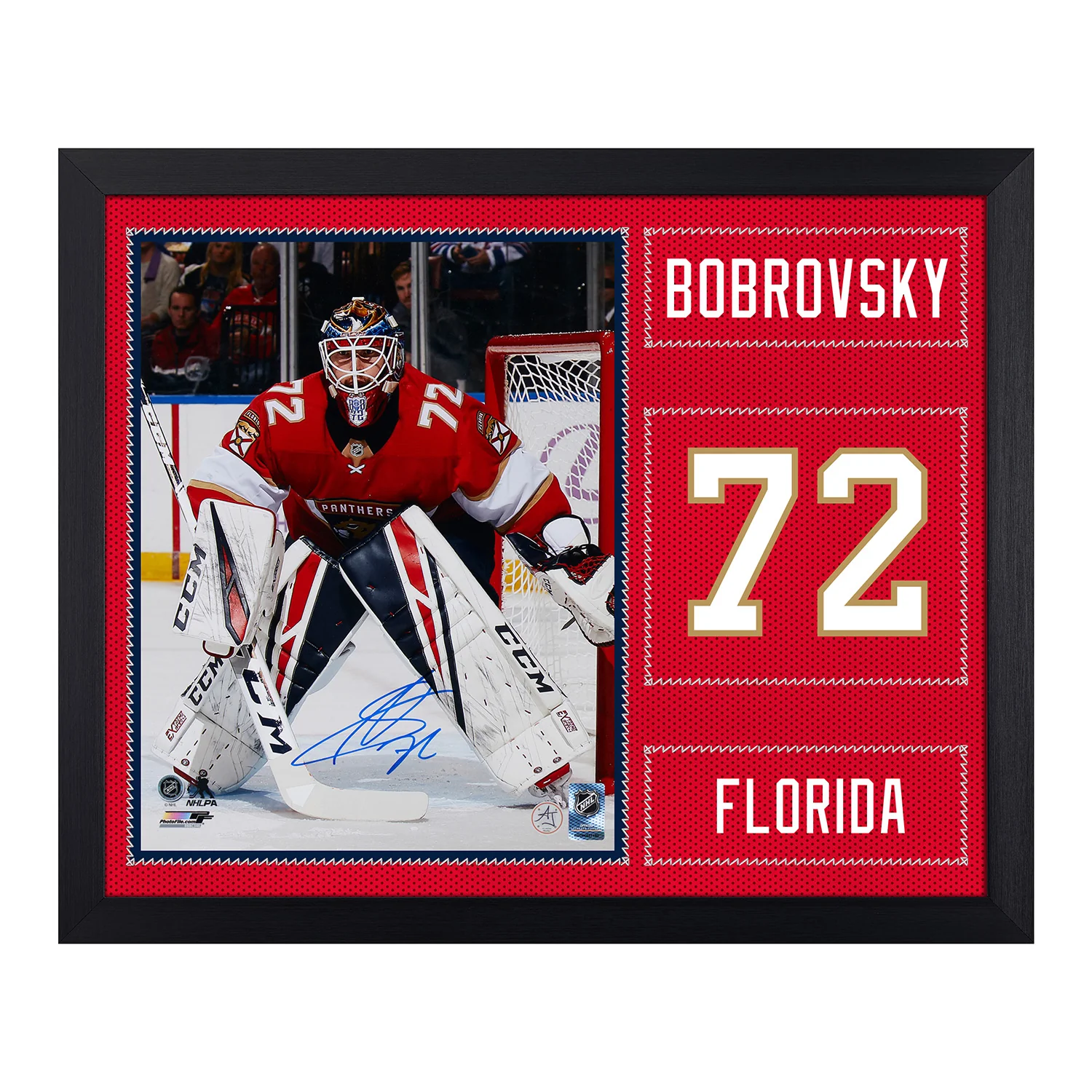 Sergei Bobrovsky Autographed Florida Panthers Uniform Graphic 19x23 Frame