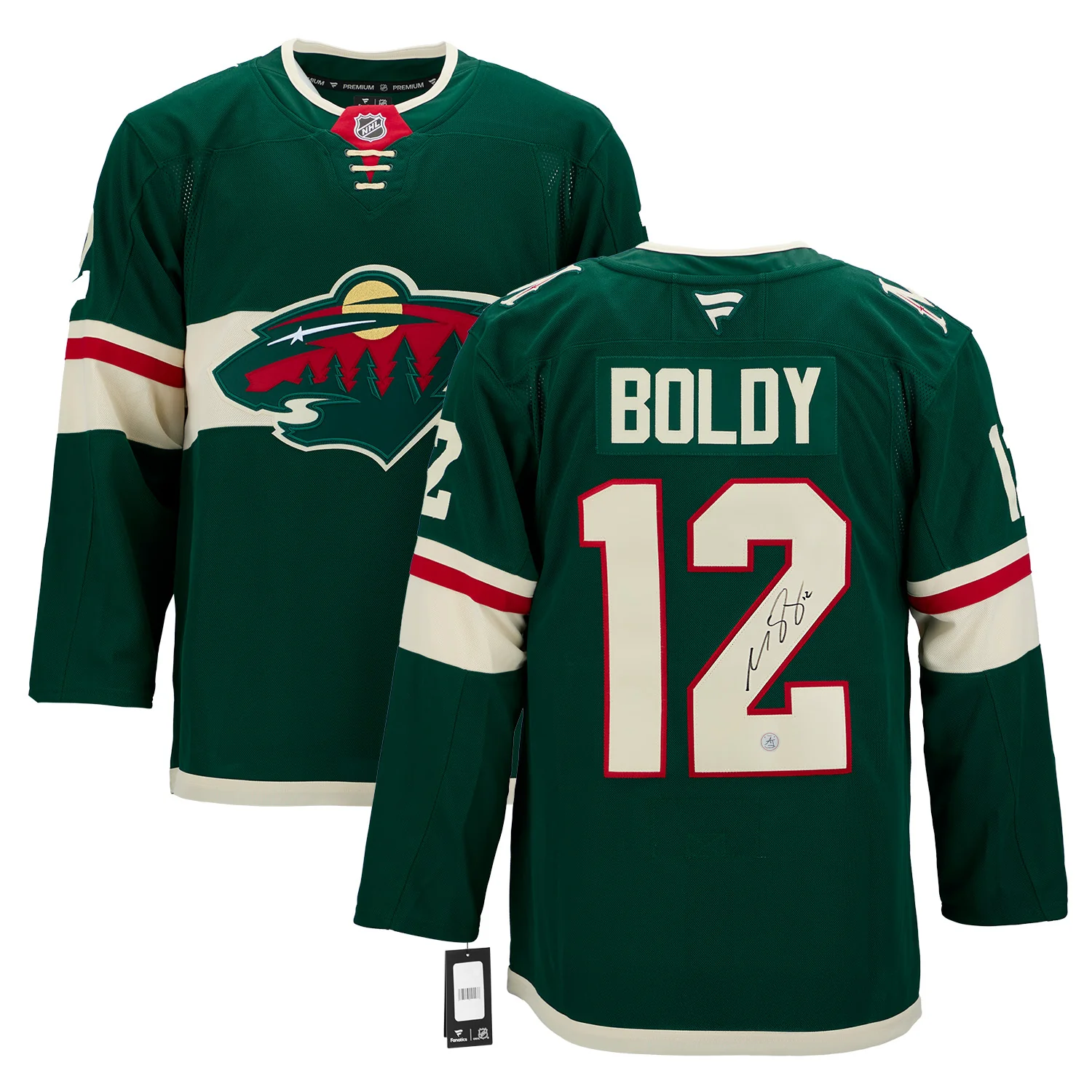 Matt Boldy Autographed Minnesota Wild Fanatics Premium Jersey - Image 3