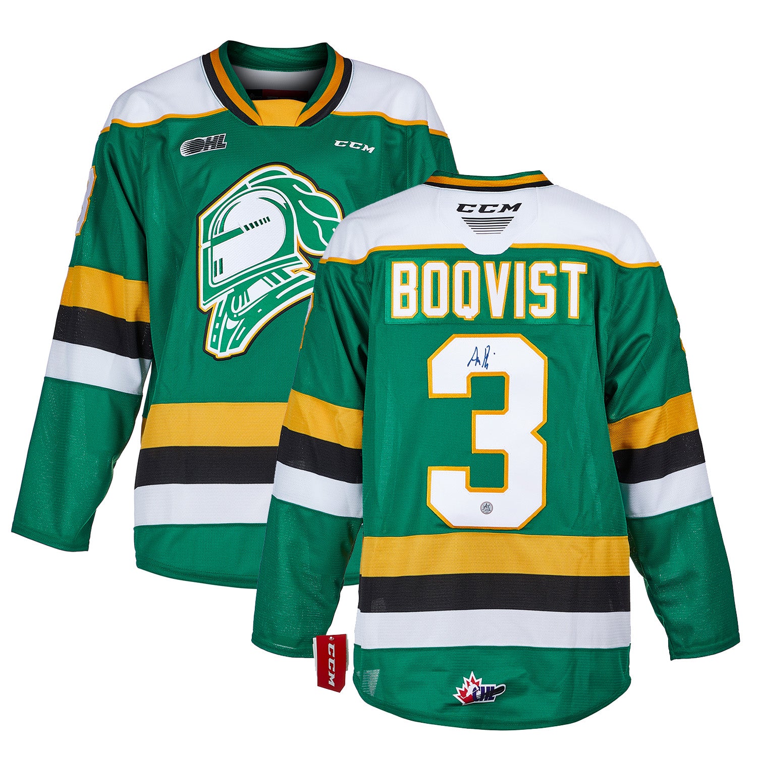 Adam Boqvist London Knights Autographed CHL Hockey Jersey - Image 3