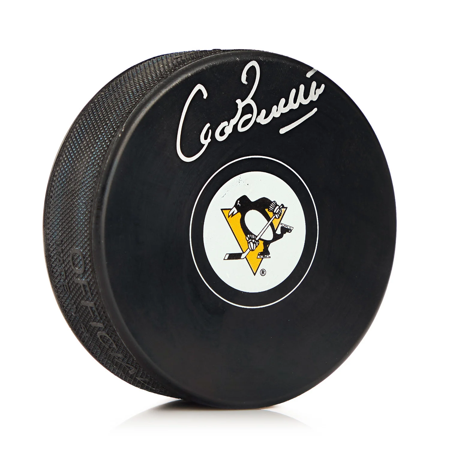 Pat Boutette Autographed Pittsburgh Penguins Hockey Puck