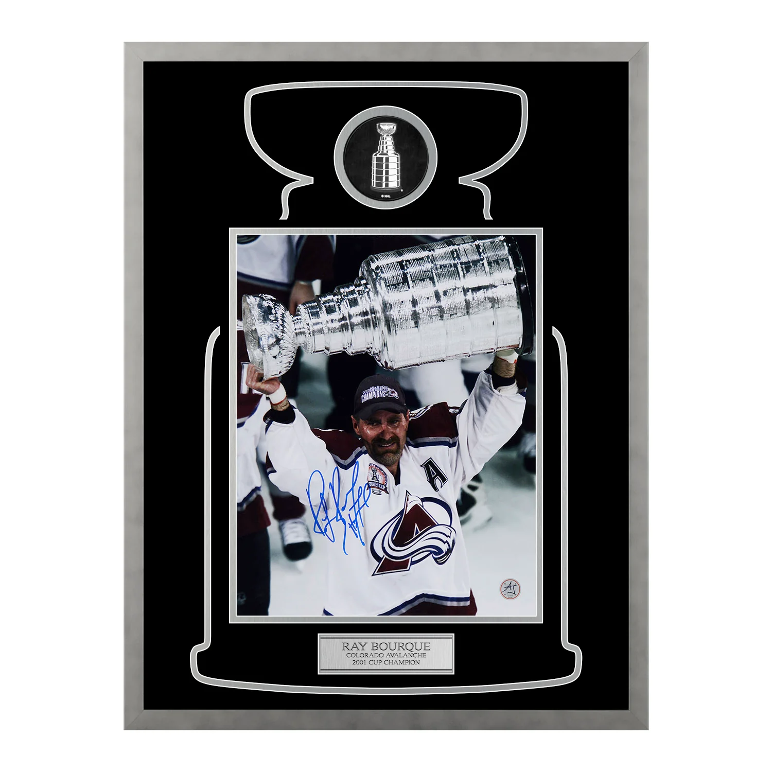 Ray Bourque Signed Colorado Avalanche Cup Champion 23x27 Frame
