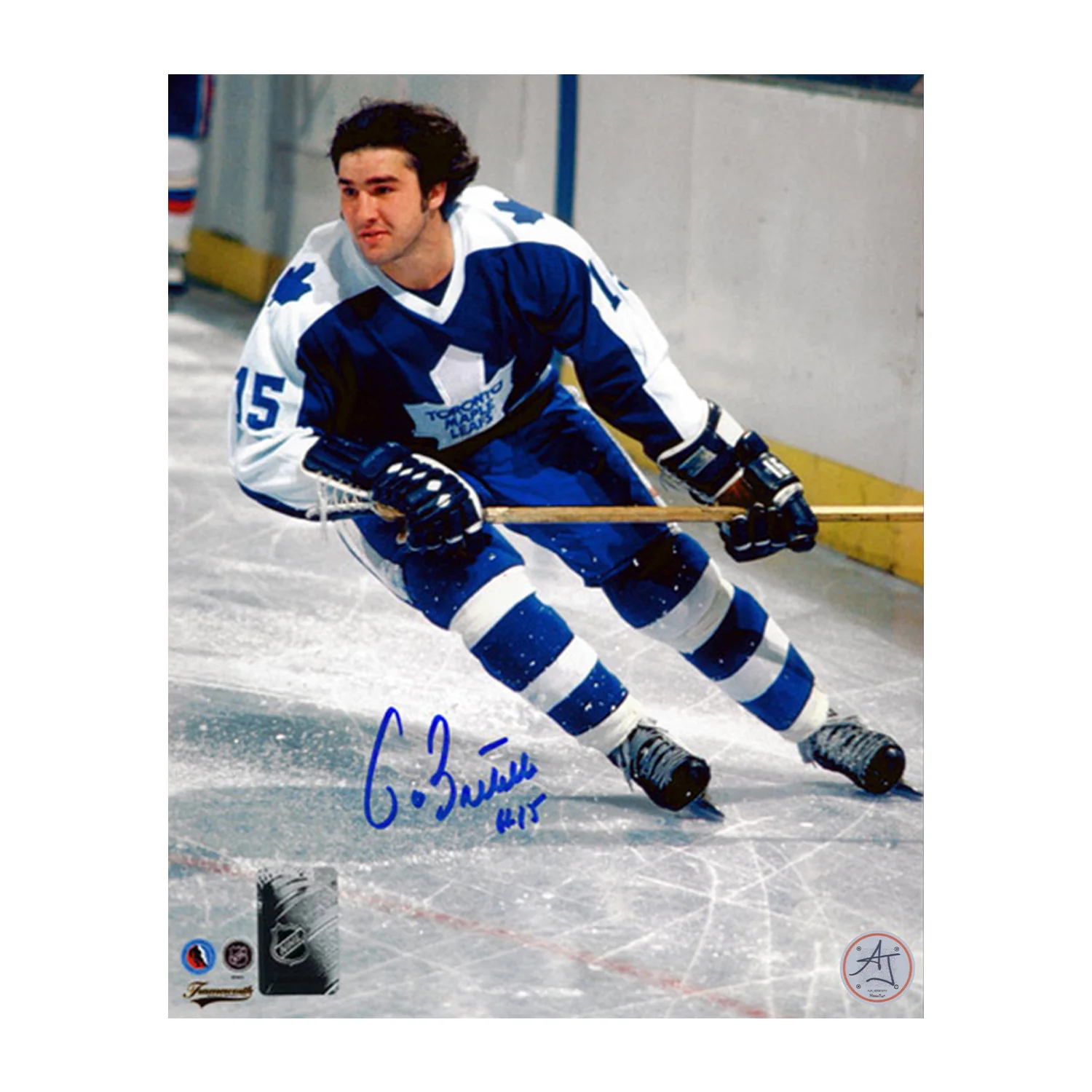 Pat Boutette Autographed Toronto Maple Leafs Game Action 8x10 Photo