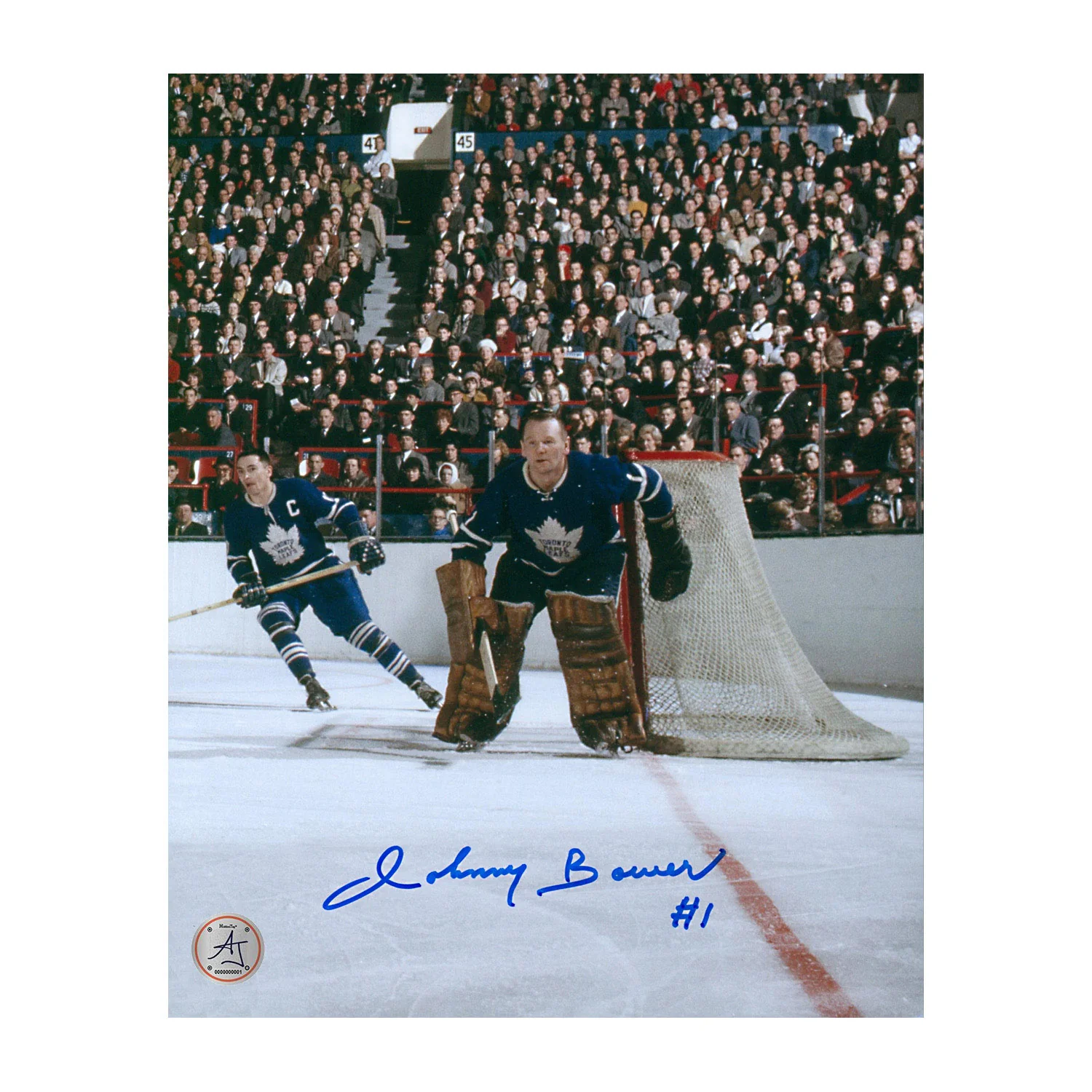 Johnny Bower Signed Toronto Maple Leafs Historic Goalie 8x10 Photo