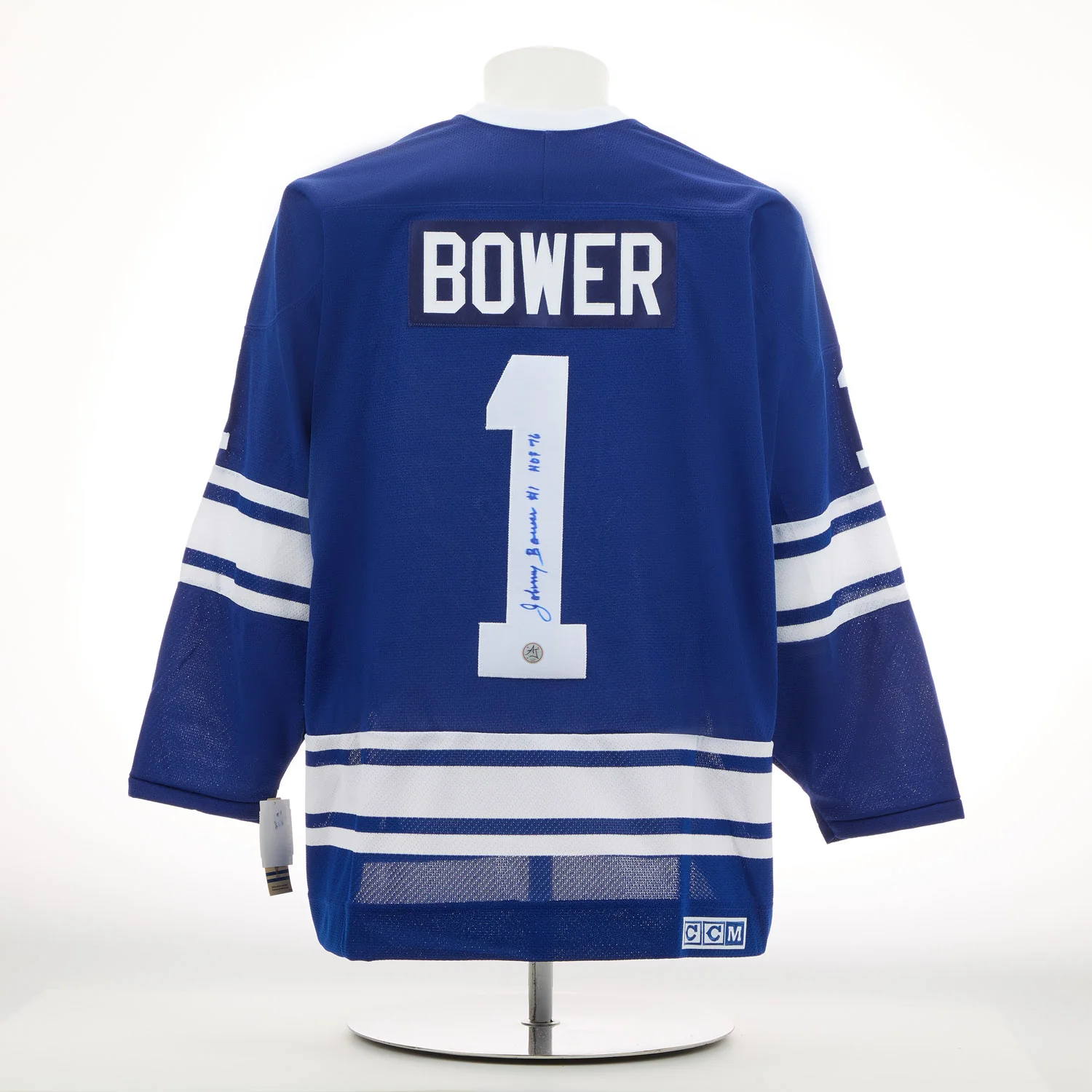 Johnny Bower Signed Toronto Maple Leafs 1967 Stanley Cup Vintage CCM Jersey