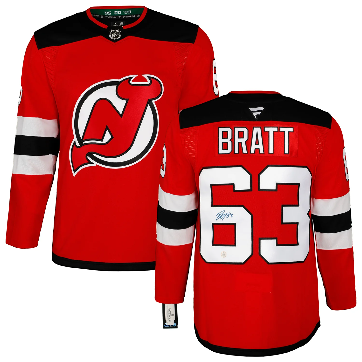 Jesper Bratt Autographed New Jersey Devils Fanatics Premium Jersey - Image 3
