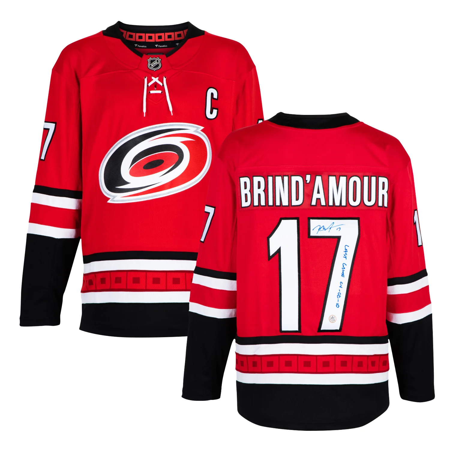 Rod Brind'Amour Signed Carolina Hurricanes Fanatics Jersey with Last Game Note - Image 3
