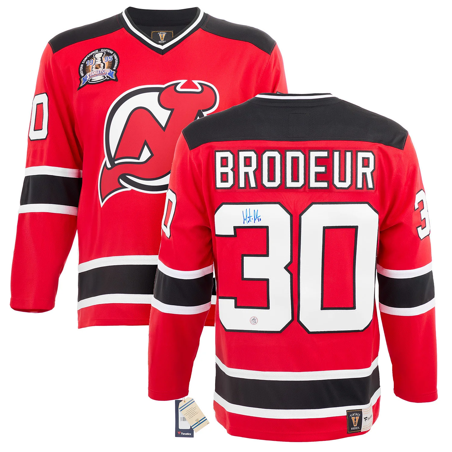 Martin Brodeur New Jersey Devils Signed 1995 Stanley Cup Fanatics Jersey - Image 3