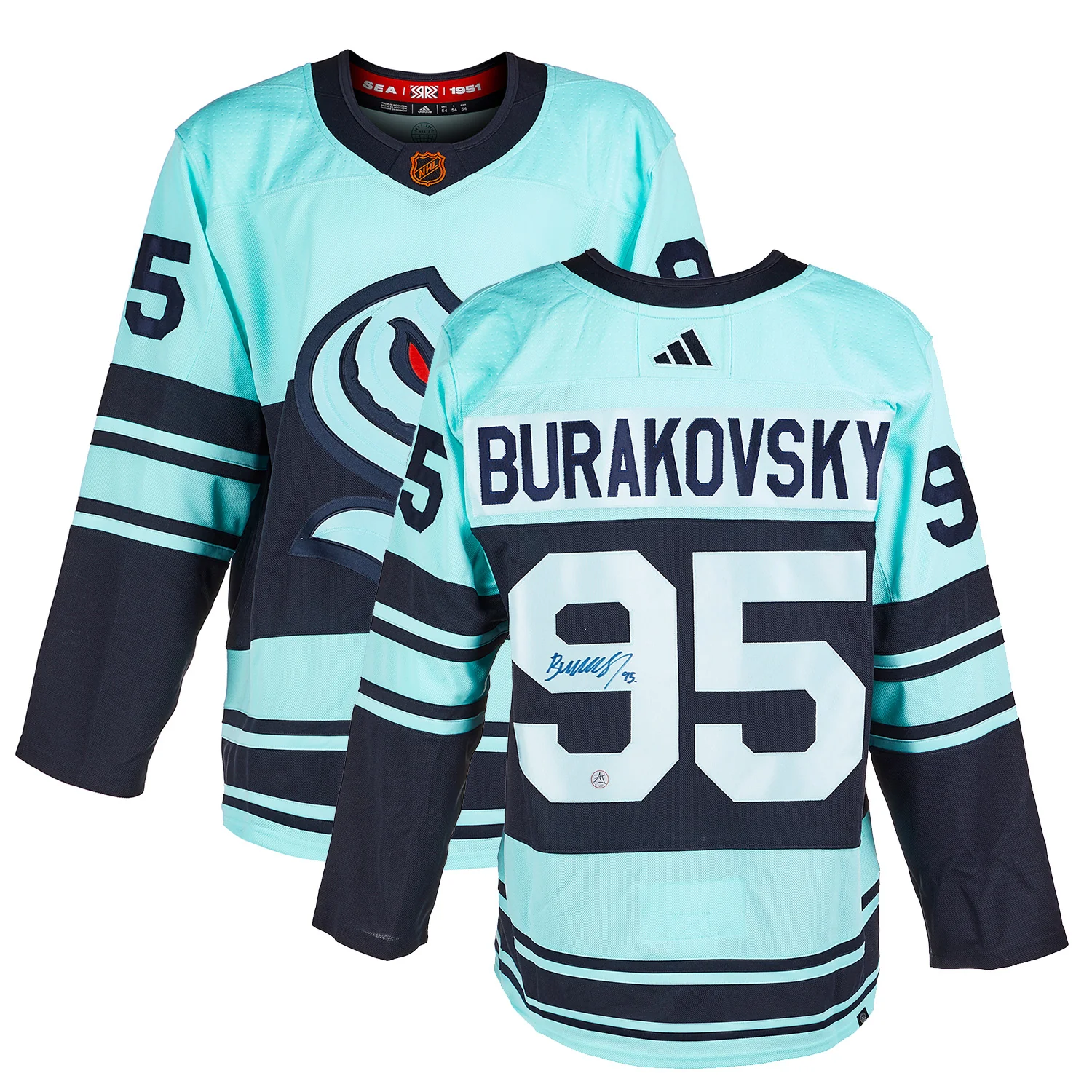 Andre Burakovsky Signed Seattle Kraken Reverse Retro 2.0 adidas Jersey - Image 3
