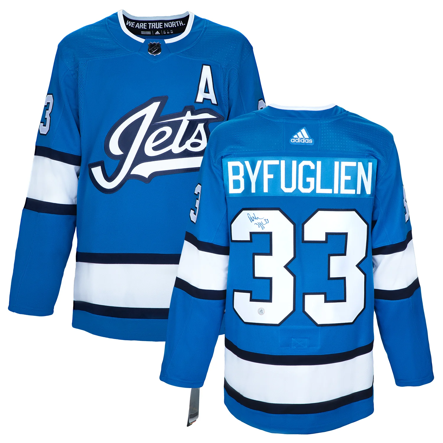Dustin Byfuglien Signed Winnipeg Jets Aviator Alternate adidas Jersey - Image 3