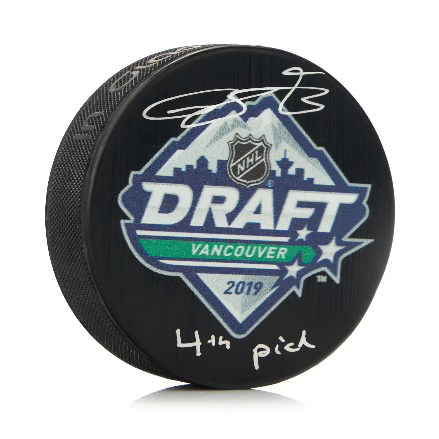 Bowen Byram Signed 2019 NHL Entry Draft Puck with 4th Pick Note