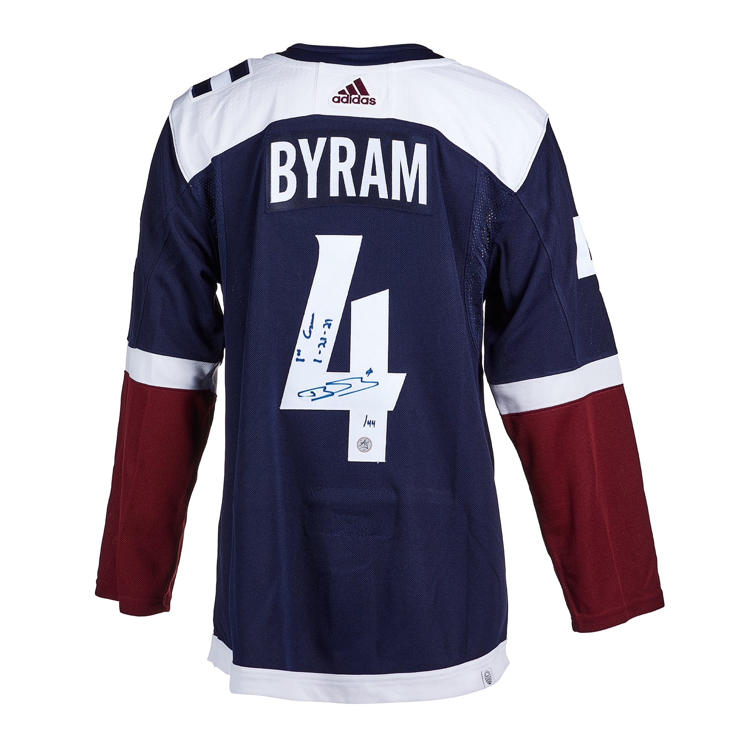 Bowen Byram Colorado Avalanche Signed & Dated 1st Game adidas Jersey #/44