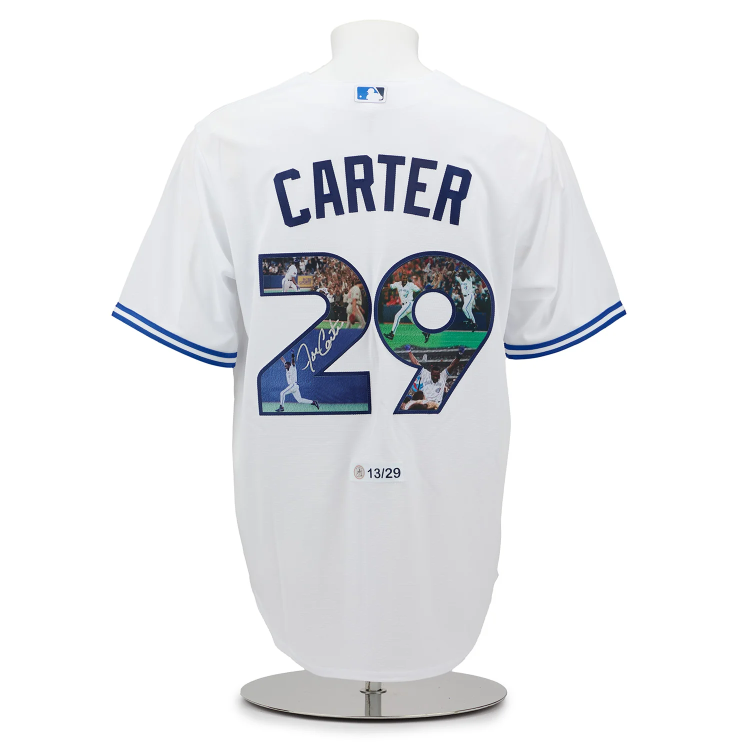 Joe Carter Signed Toronto Blue Jays World Series Home Run Art Jersey #13/29