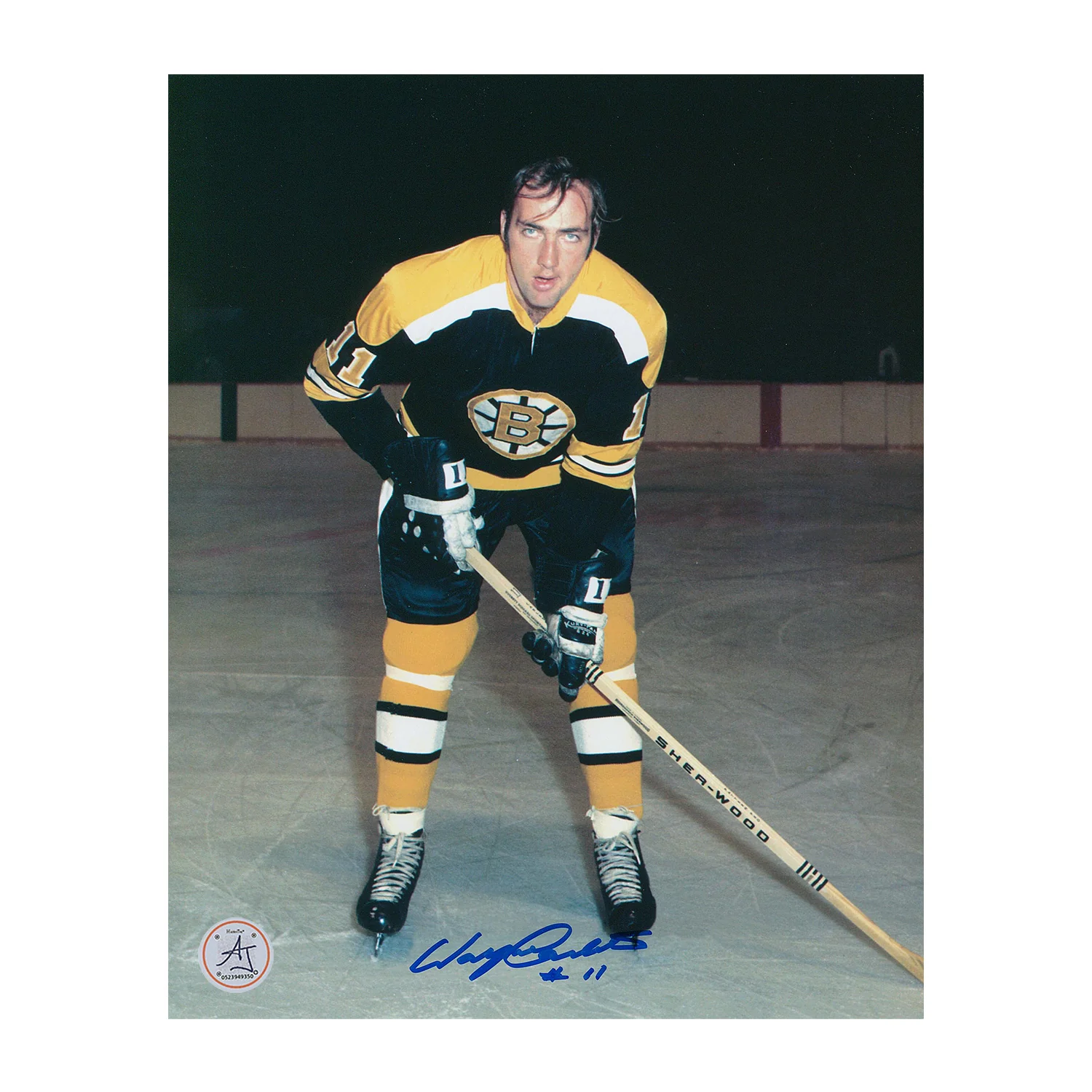 Wayne Carleton Autographed Boston Bruins Classic Hockey 8x10 Photo