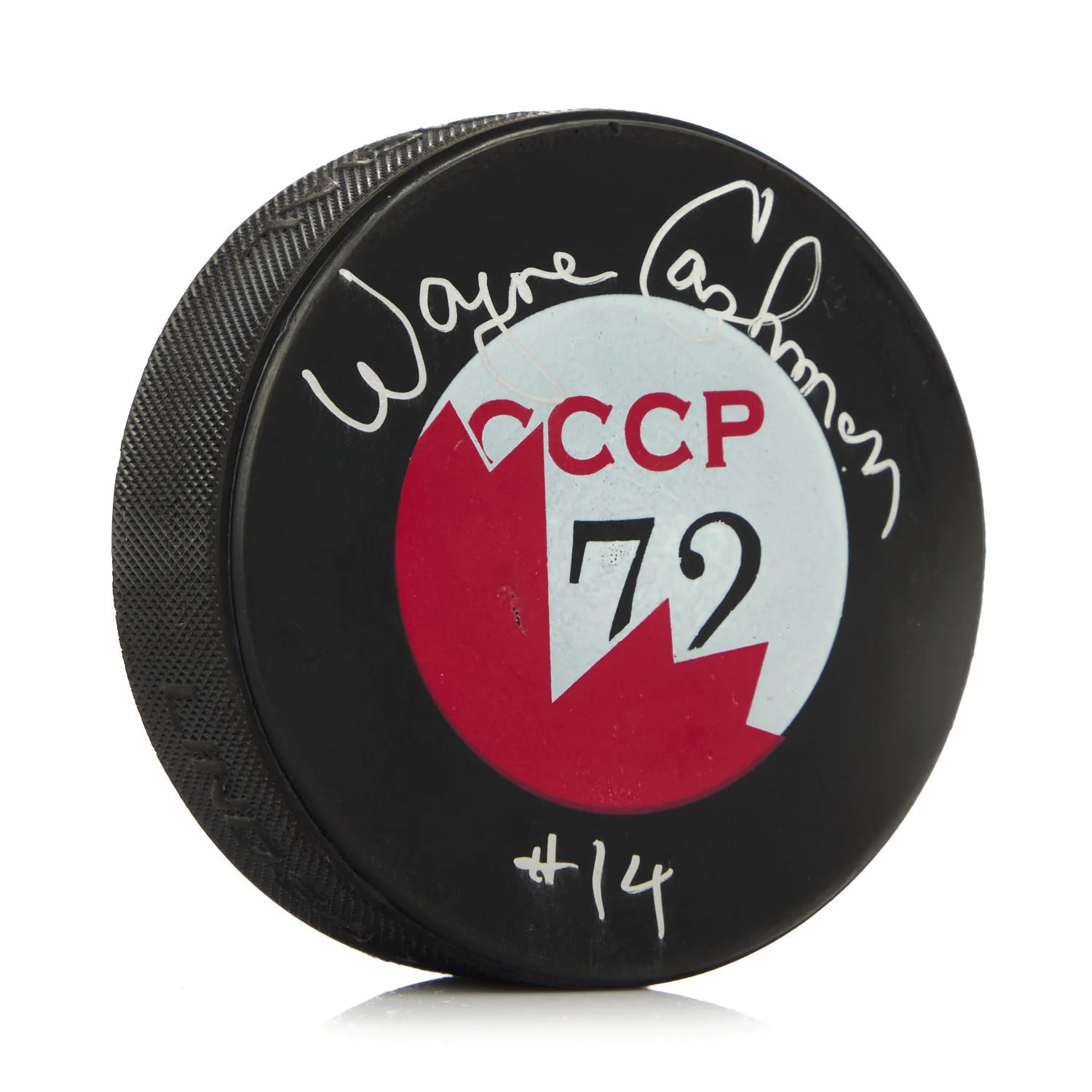 Wayne Cashman Team Canada Signed 1972 Canada/CCCP Hockey Puck