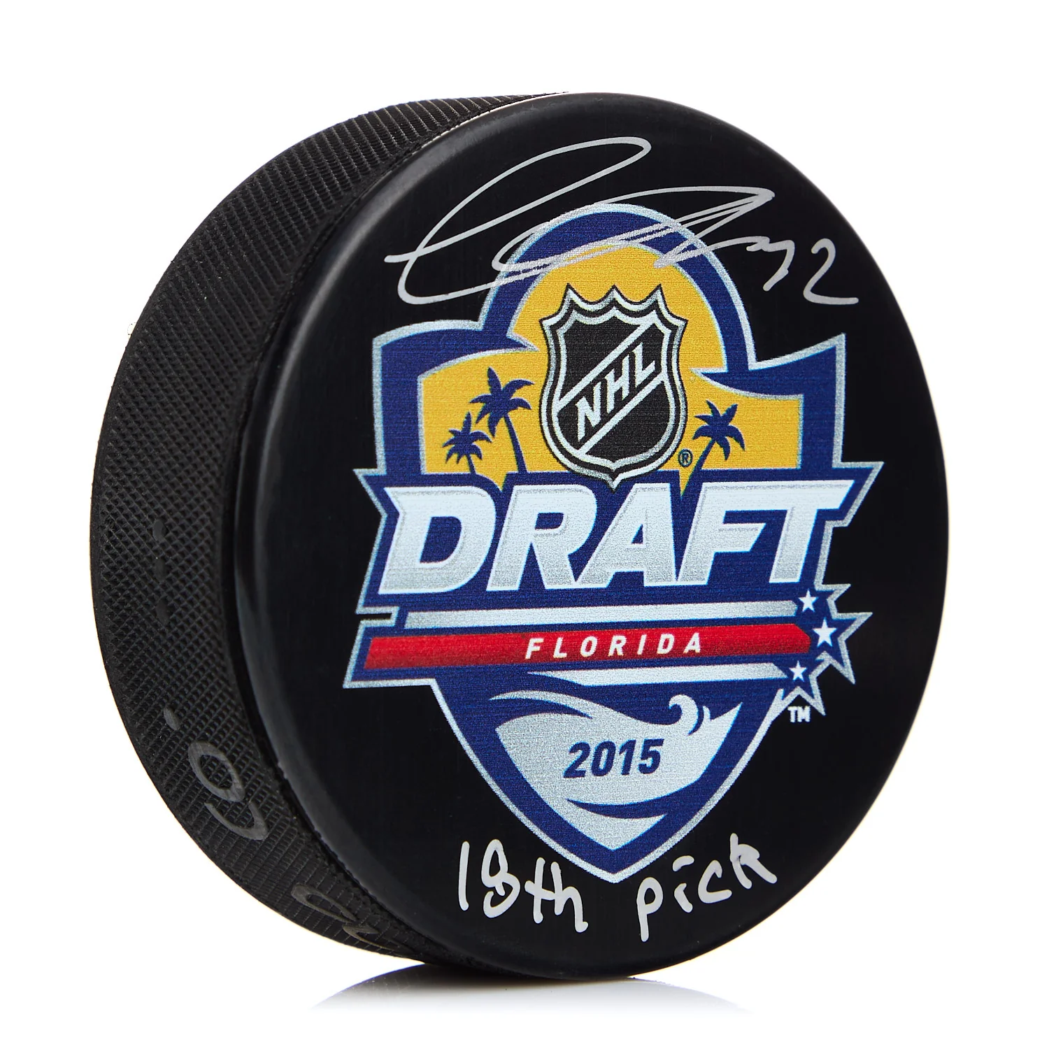 Thomas Chabot Signed 2015 NHL Entry Draft Puck with 18th Pick Note