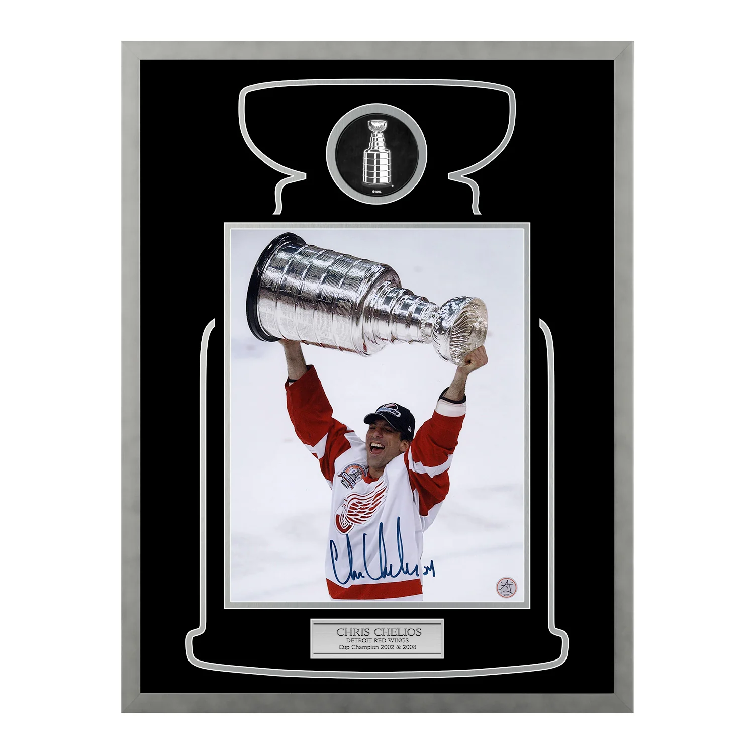 Chris Chelios Signed Detroit Red Wings Cup Champion 20x26 Frame