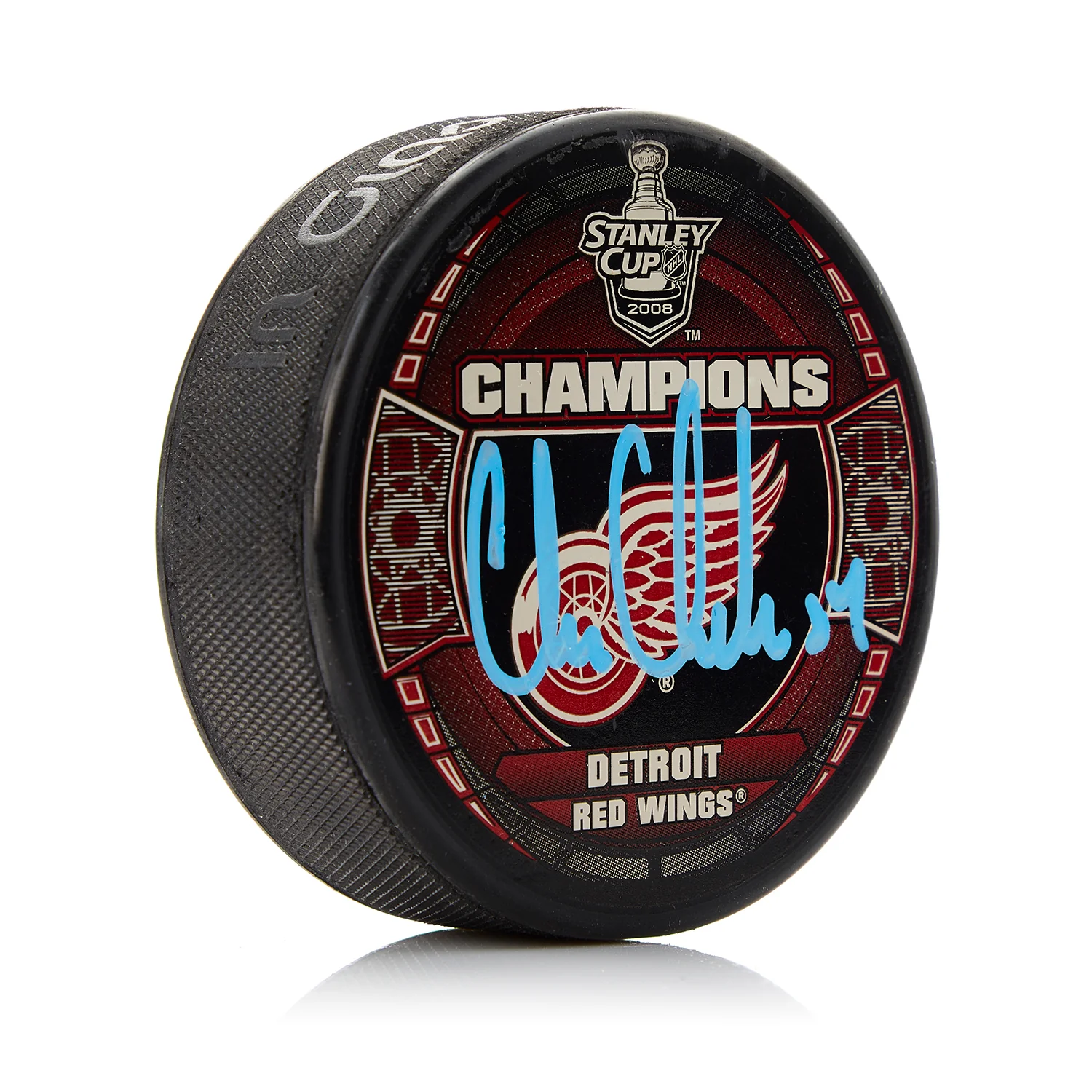 Chris Chelios Autographed Detroit Red Wings 2008 Stanley Cup Puck