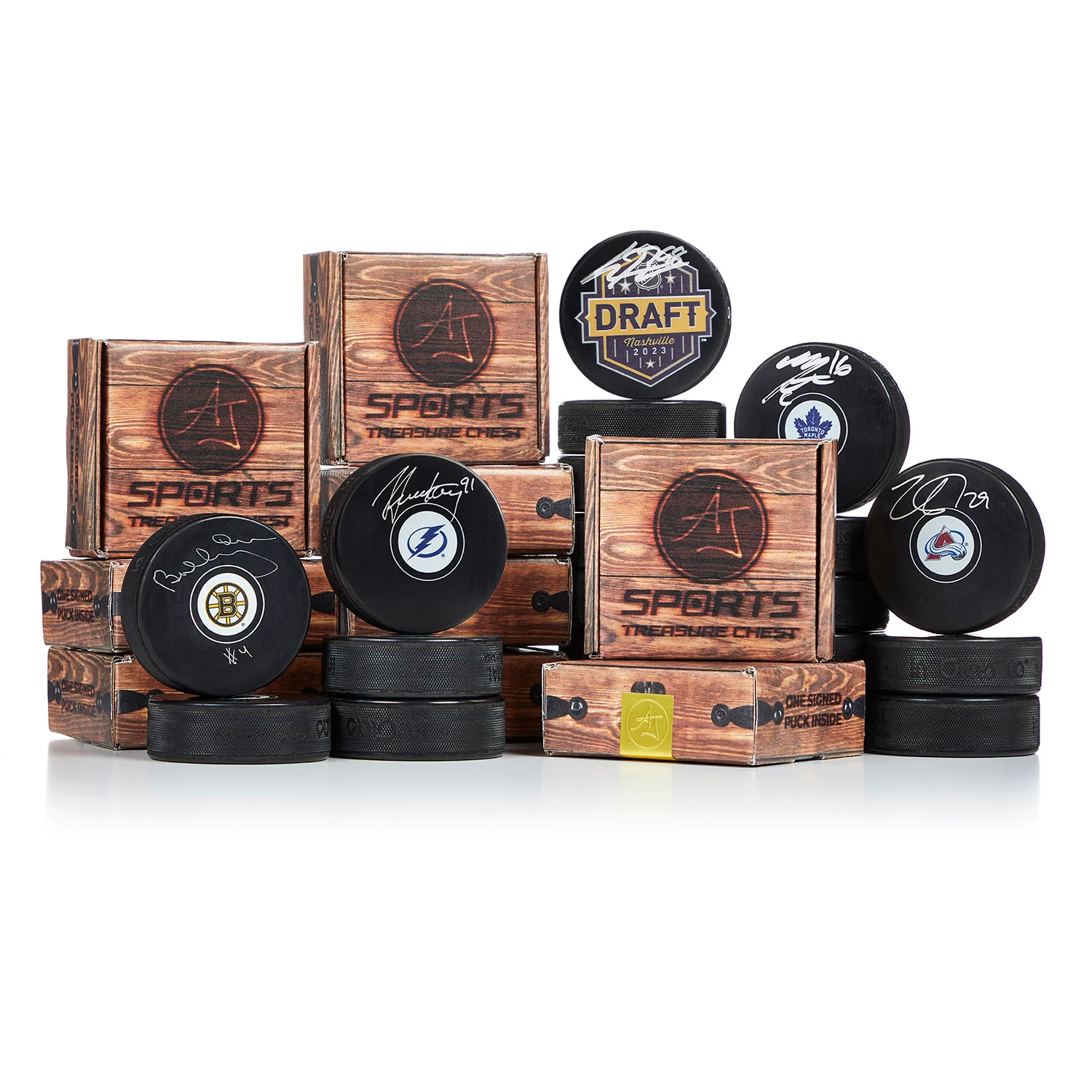 AJ Sports Hockey Puck Signature Hat Trick Treasure Chest