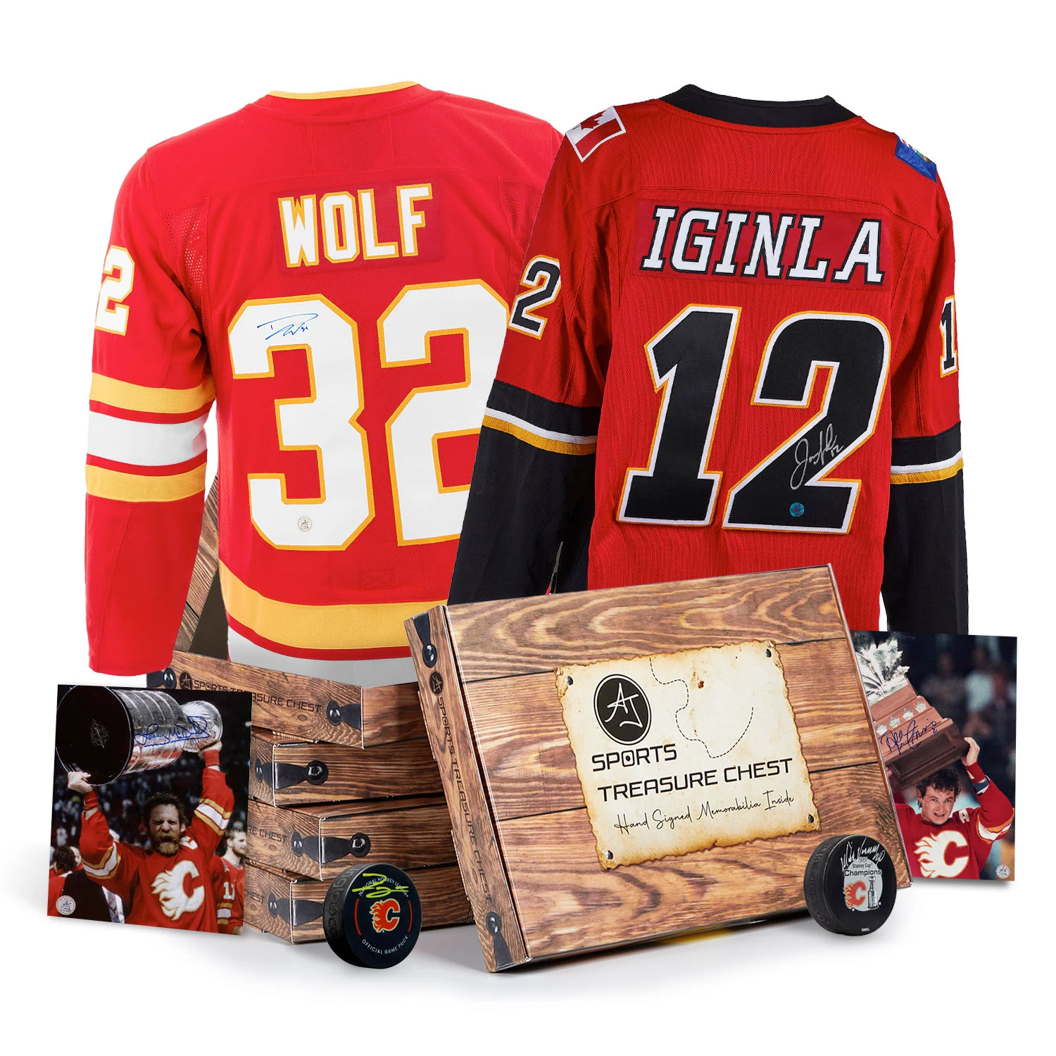 AJ Sports Calgary Hockey Signature Hat Trick Treasure Chest
