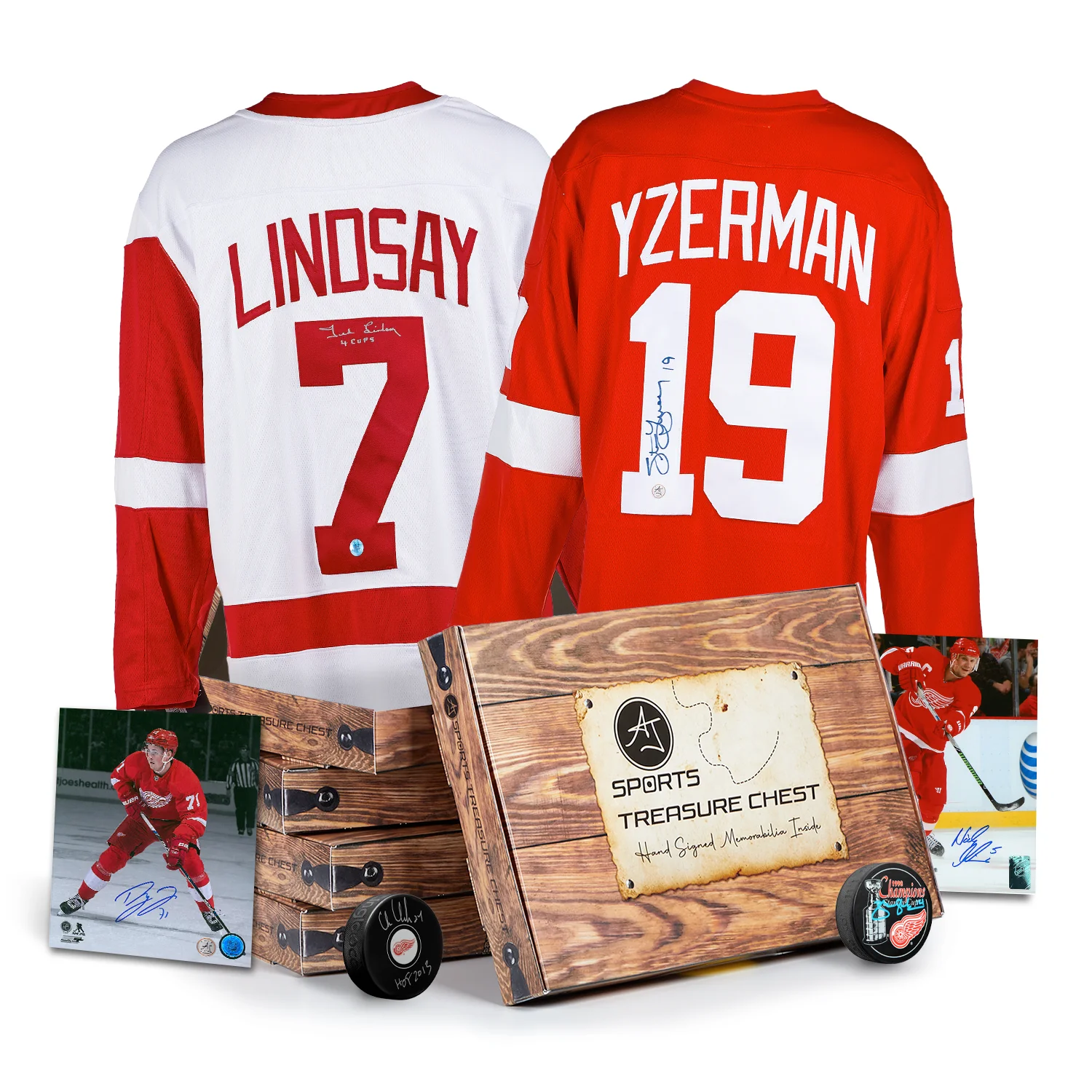 AJ Sports Detroit Hockey Signature Hat Trick Treasure Chest