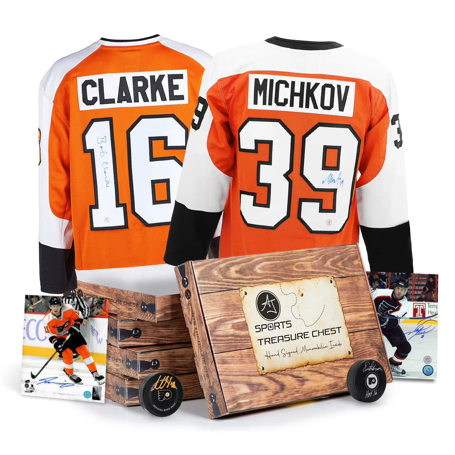 AJ Sports Philadelphia Hockey Hat Trick Signature Treasure Chest
