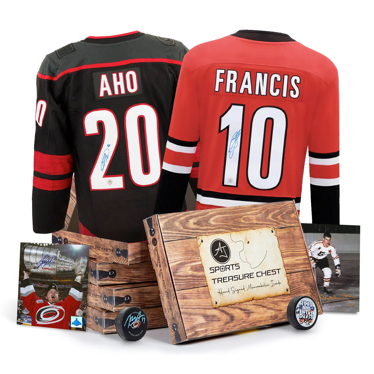 AJ Sports Carolina Hockey Signature Hat Trick Treasure Chest