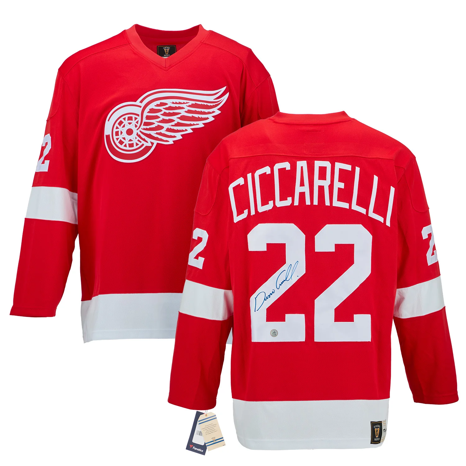 Dino Ciccarelli Signed Detroit Red Wings Throwback Breakaway Jersey - Image 3